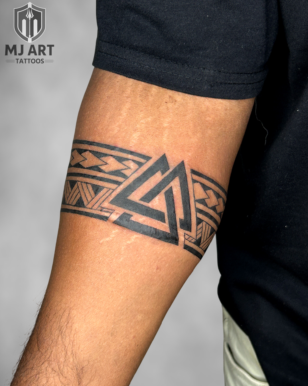 Valknut Triangle Band Tattoo