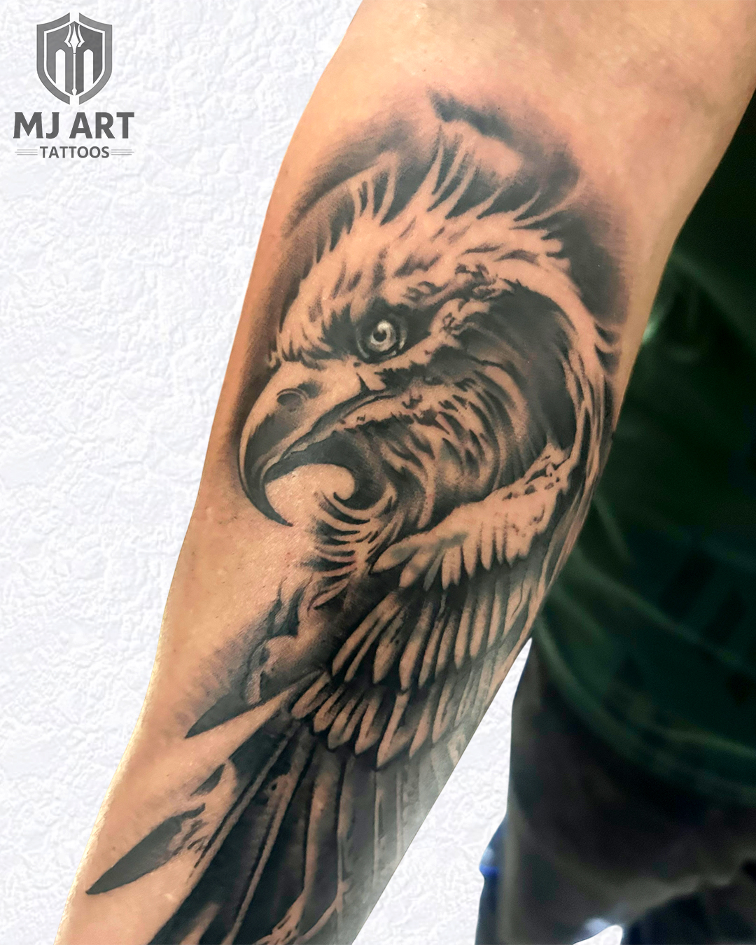 Eagle Realistic Forearm Tattoo