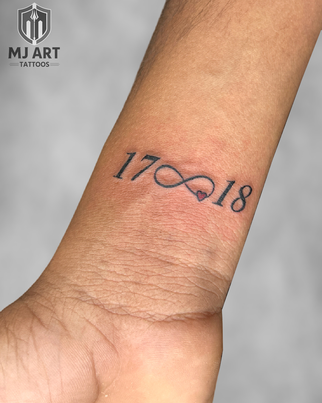 17 Infinity 18 Number Heart Wrist Tattoo