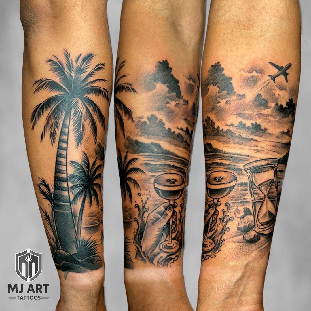 Beach Theme Tattoo- Forearm