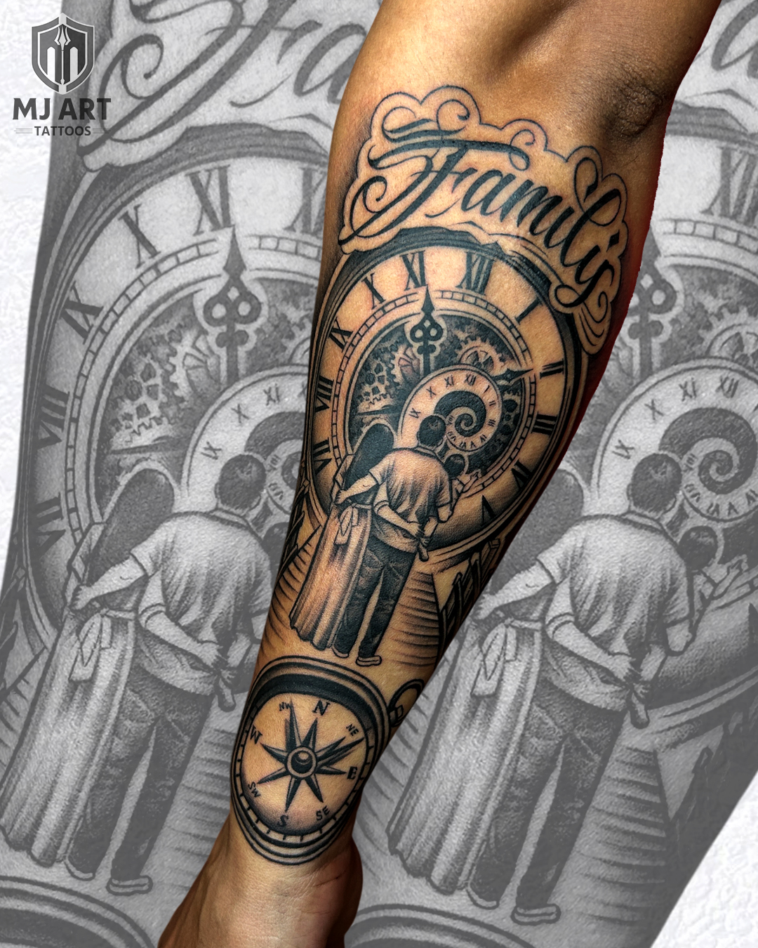 Family Theme Tattoo- Forearm sleeve