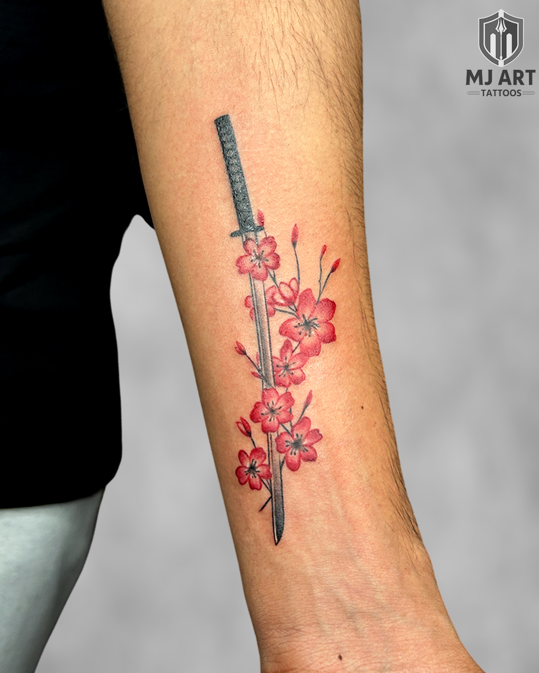 Sword Floral Tattoo