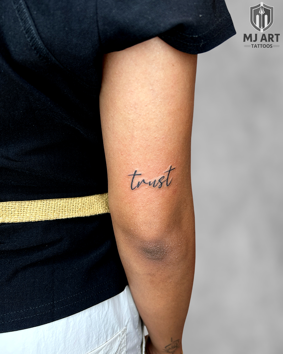 Trust Script Forearm Tattoo