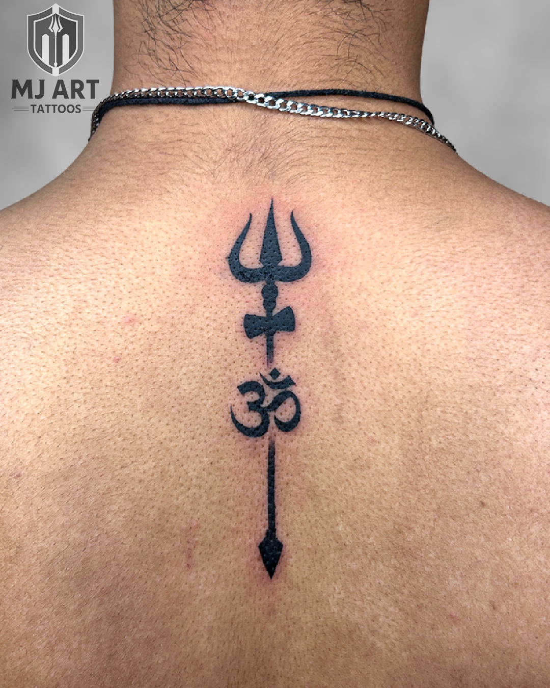 Trishul Om Spine Cover Up