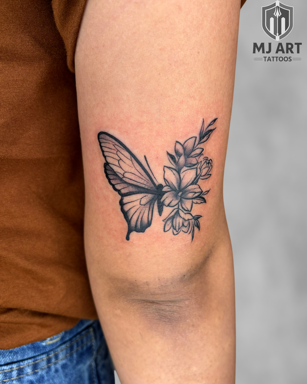 Butterfly Floral Tattoo