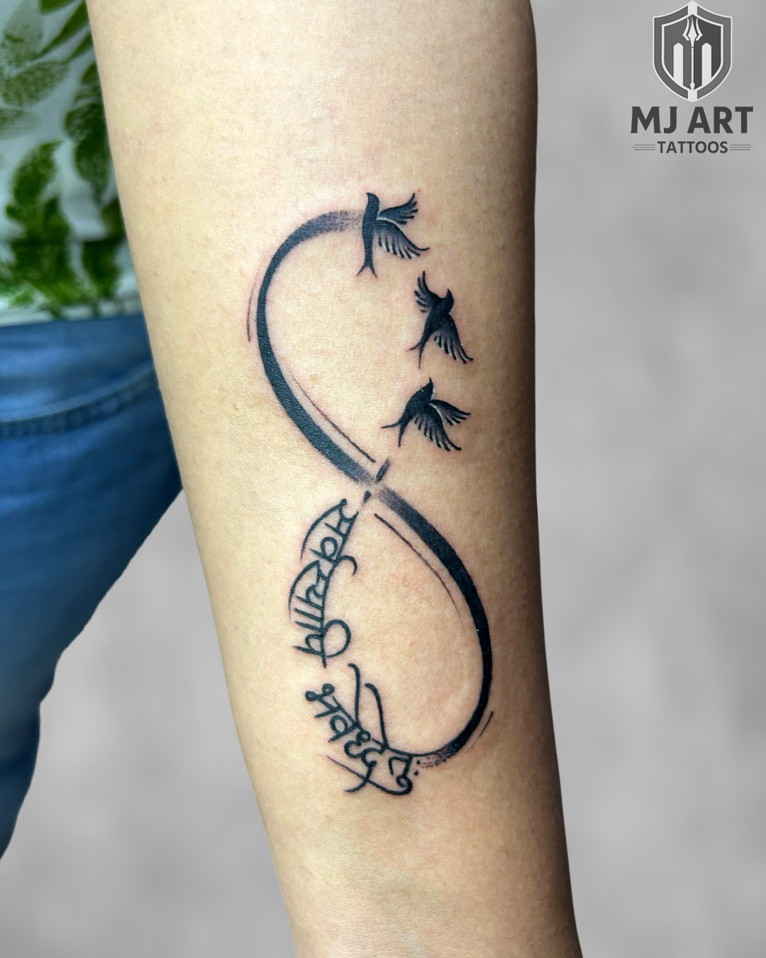 Infinity Birds Sanskrit Tattoo