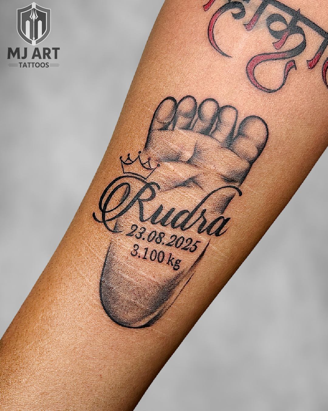 Rudra Baby Foot Realistic Tattoo
