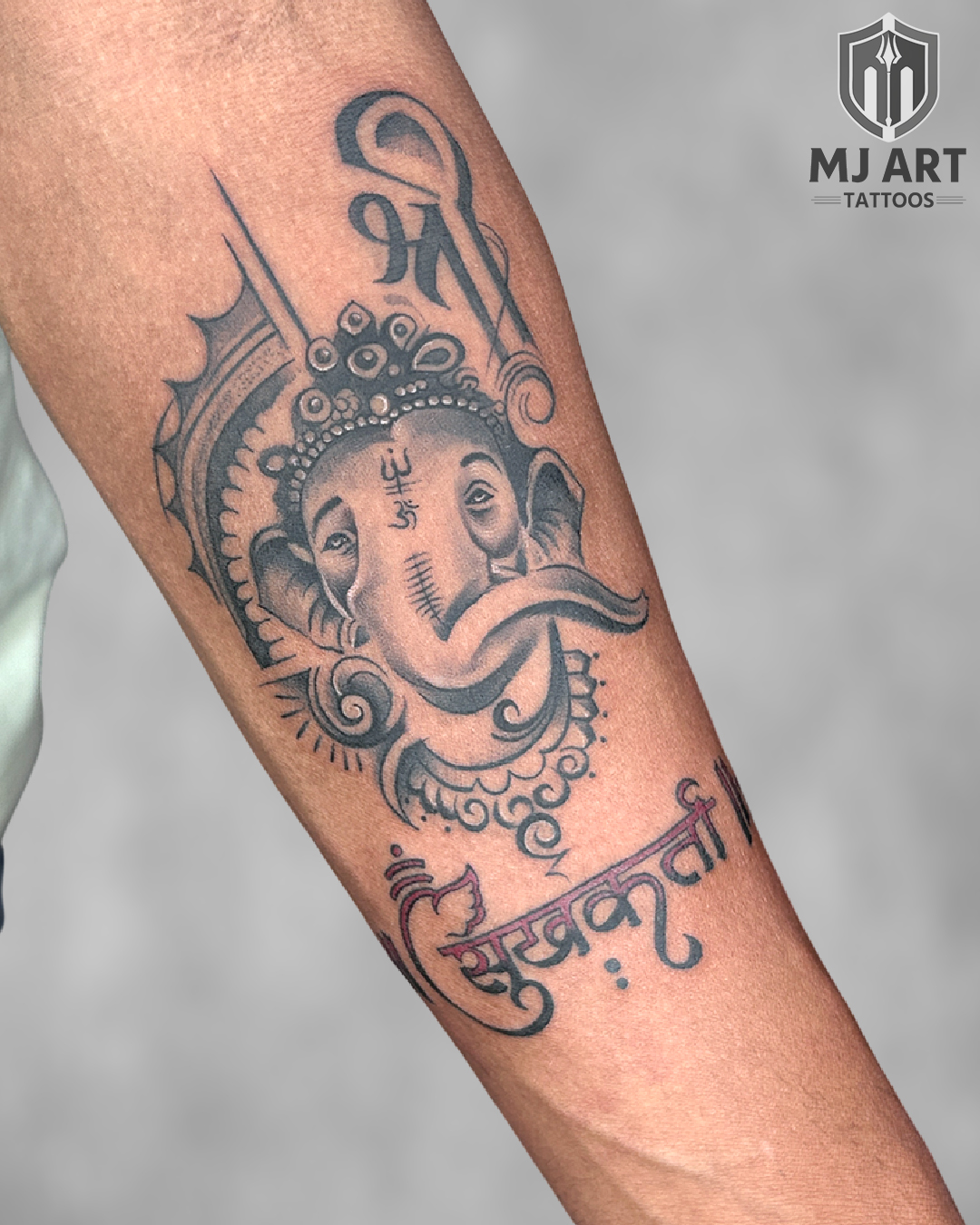 Ganesha Sanskrit Script Forearm