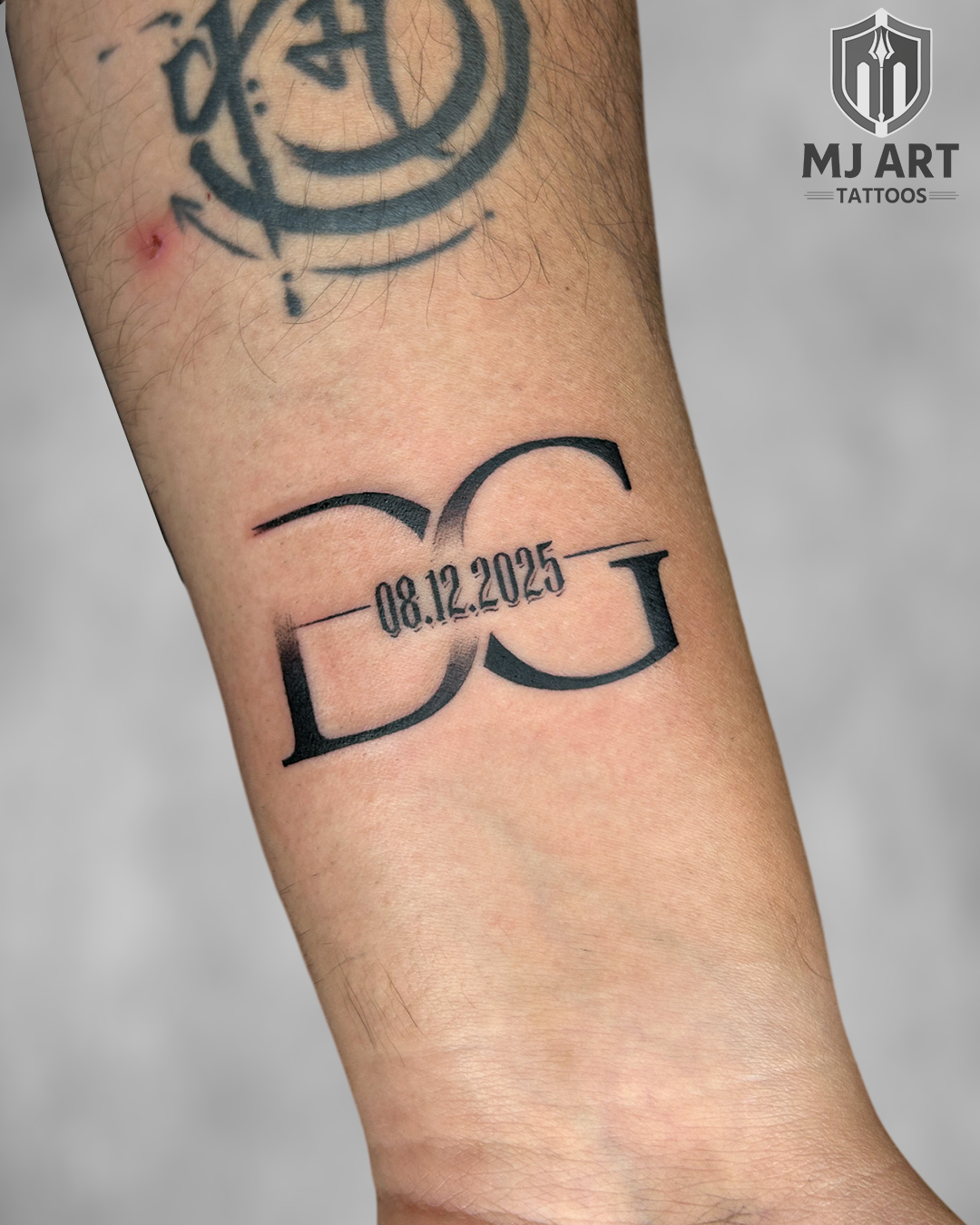 DG Initials Date Tattoo