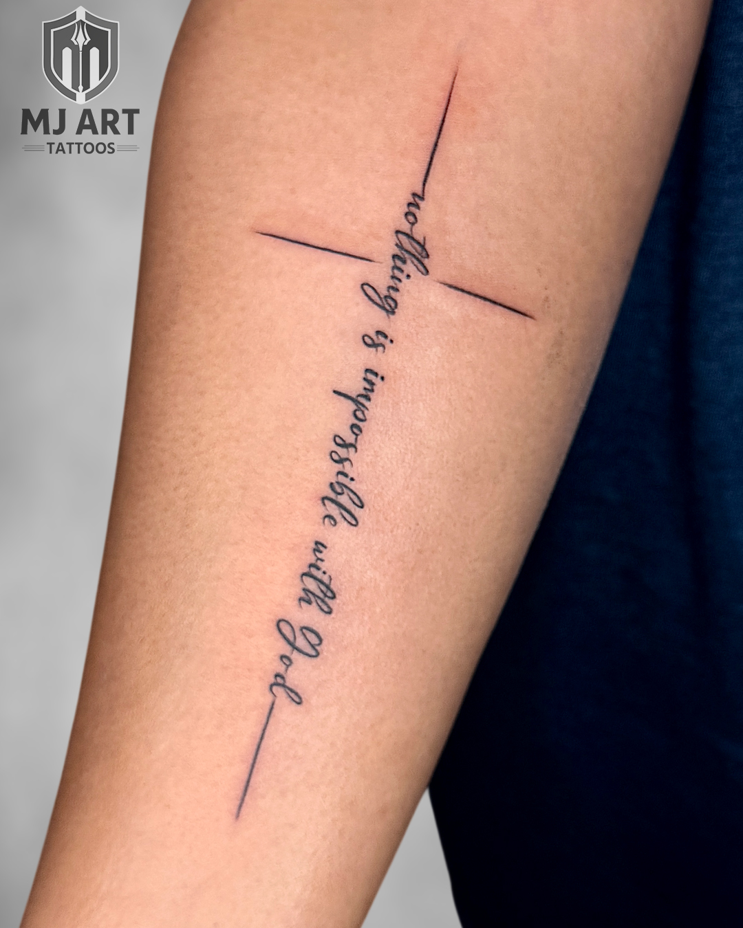 Nothing is Impossible with God Cross Tattoo