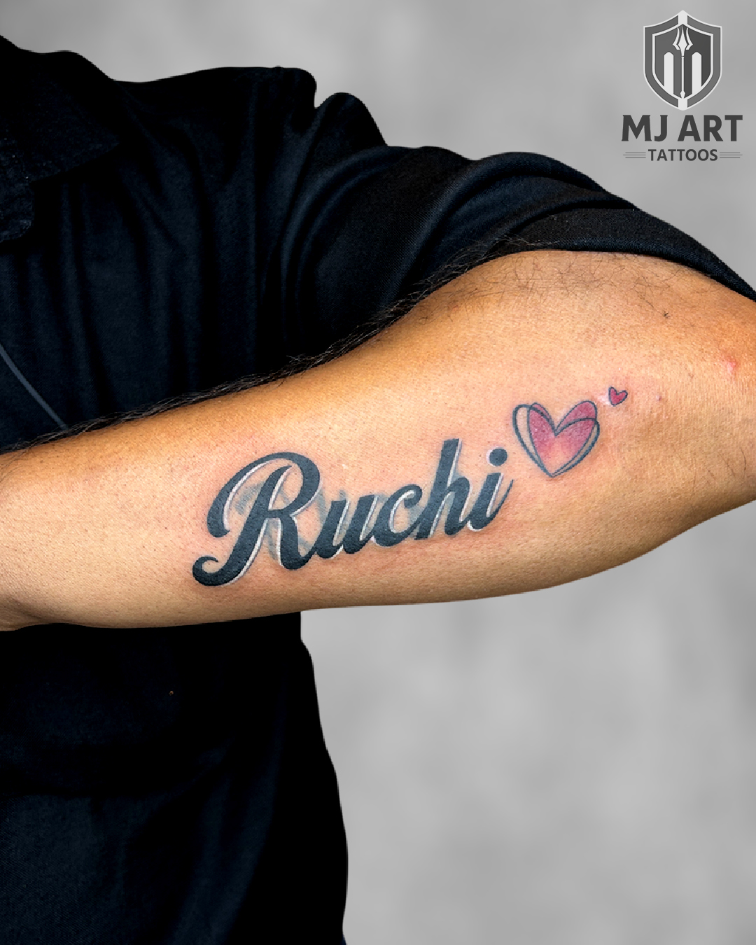 Ruchi Name Heart Tattoo