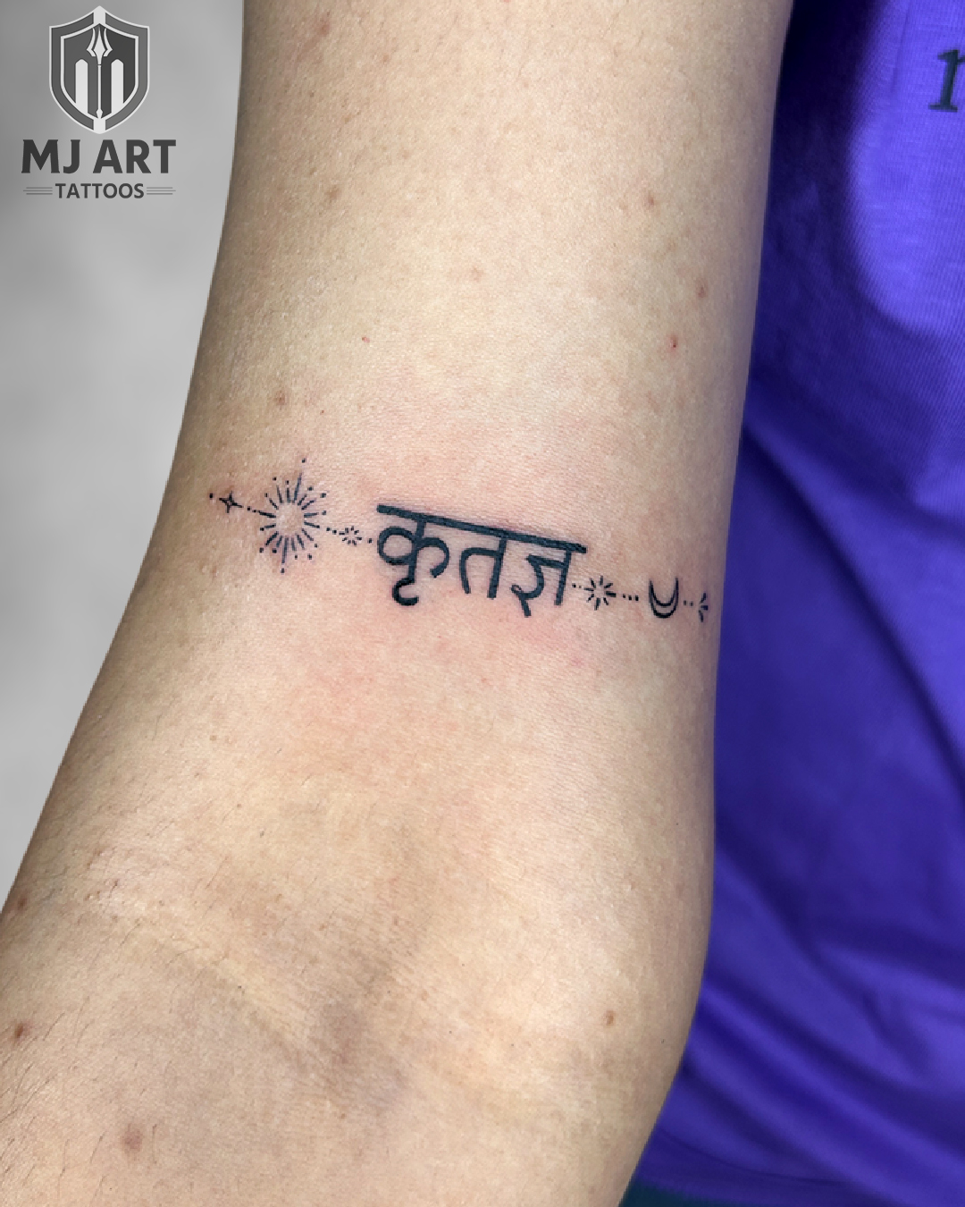 Kritagna Sanskrit Wrist Tattoo