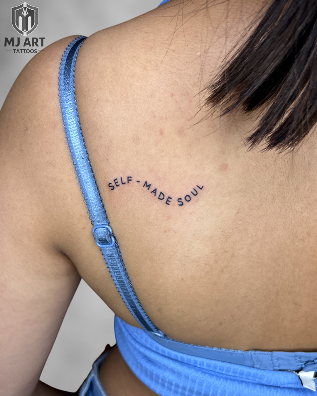 Self Made Soul Script Back Tattoo